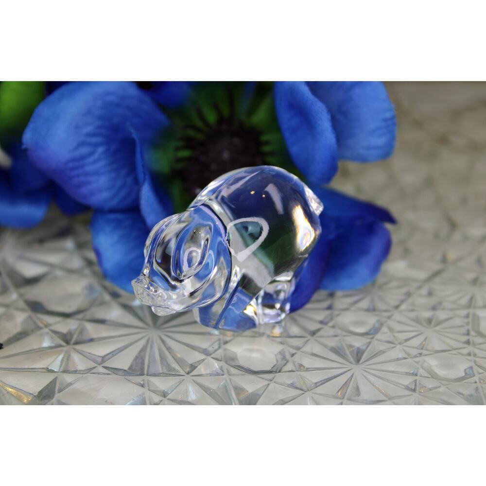 Cotte Crystal Glass Pig Paperweight